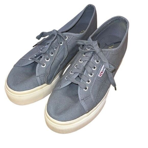 Superga Cotu Classic Platform Sneaker Grey‎ Sage Size 8.5 - Picture 2 of 7